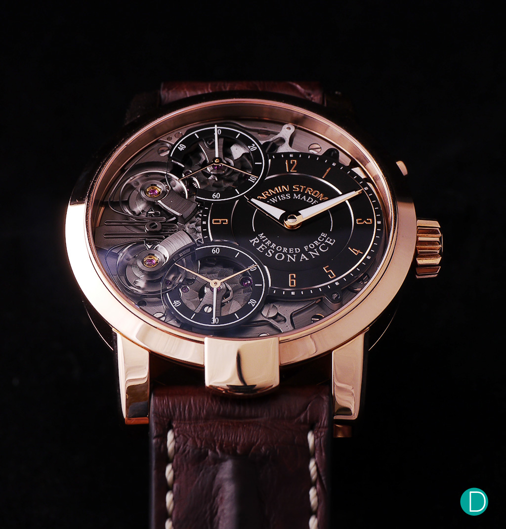 Armin Strom Mirrored Force Resonance Fire Edition. The Fire Edition is in rose gold, limited to 50 pieces. 